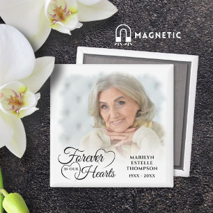 Memorial FOREVER IN UNSEREM HERZEN Foto Schwarz-we Magnet