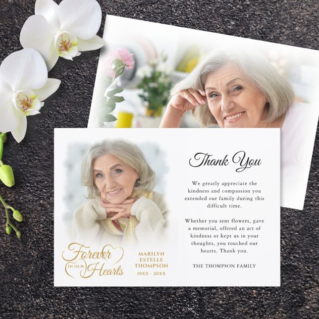 Memorial FOREVER IN UNSEREM HERZEN Foto Vielen Dan Dankeskarte (Von Creator hochgeladen)