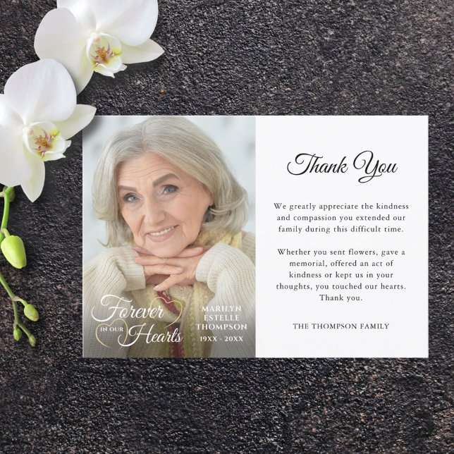 Memorial FOREVER IN UNSEREM HERZEN Foto Vielen Dan Dankeskarte (Von Creator hochgeladen)