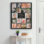 Memorial FOREVER IN UNSEREN HERZEN 9 Foto Collage Künstlicher Leinwanddruck<br><div class="desc">Erstellen Sie mit diesem Foto Collage Template eine Gedenktafel-Sake-Foto-Anzeige auf einem Imitat-Leinwand mit 9 Bildern mit einem eleganten Schriftzeichen FOREVER IN UNSEREN HARTEN, die mit goldenen Herzen Akzent sind und mit dem Namen und den Daten in Weiß personalisiert sind, in einer bearbeitbaren schwarzen Hintergrundfarbe und in der Größe von 16x20...</div>