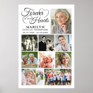 Memorial FOREVER IN UNSEREN HERZEN 9 Foto Collage Poster