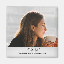 Memorial Foto Beerdigung Monogram Magnet