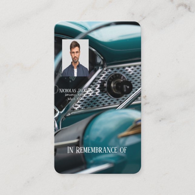 Memorial Foto Bewahrung antiker Autos Auto Fahrzeu Visitenkarte (Vorderseite)