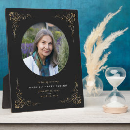 Memorial Foto Black Gold Decorative Fotoplatte