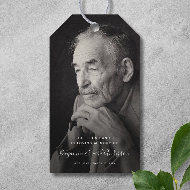 Memorial Foto Candle Beerdigung Keepake Geschenkanhänger (Photo Memorial Favor Tag)