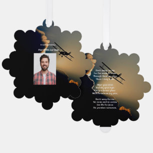 Memorial Foto Christlich Pilot Flugzeug Flug Ornament Karte