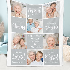 Memorial Foto Collage 6 Personalisierte Erinnerung Fleecedecke