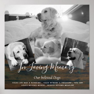 Memorial Foto Collage Erinnerungsgedicht für Hunde Poster