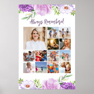 Memorial Foto Collage Lila Pink Blume Poster