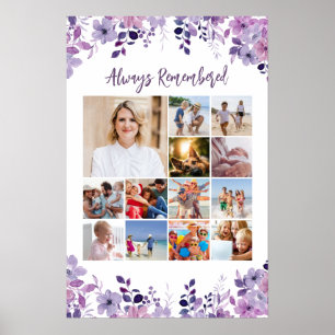 Memorial Foto Collage Lila Wild Blume Poster