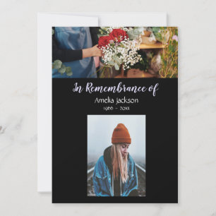 Memorial Foto Einladung Floristische Blume Arching