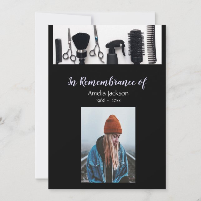 Memorial Foto Einladung Friseur Friseur Friseur