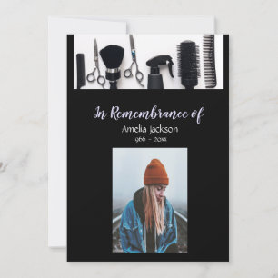 Memorial Foto Einladung Friseur Friseur Friseur