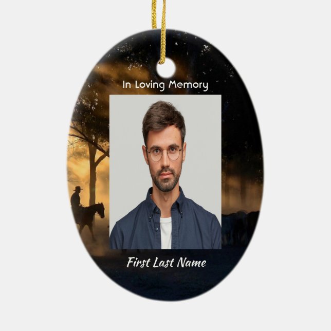 Memorial Foto Forest Trail Wandern Keramik Ornament (Hinten)