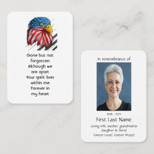 Memorial Foto Gebet Bald Adler Militär Visitenkarte