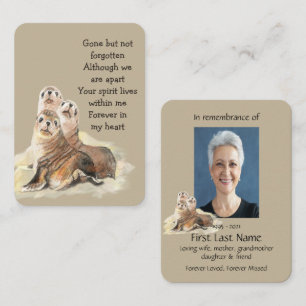 Memorial Foto Gebet Wasserfarbe Siegel Wildlife Visitenkarte