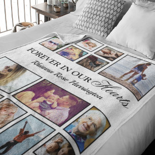 Memorial Foto-Geschenk   Forever in unseren Herzen Fleecedecke