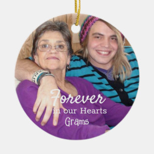 Memorial Foto Gold Snowflakes Weihnachten Keramik Ornament