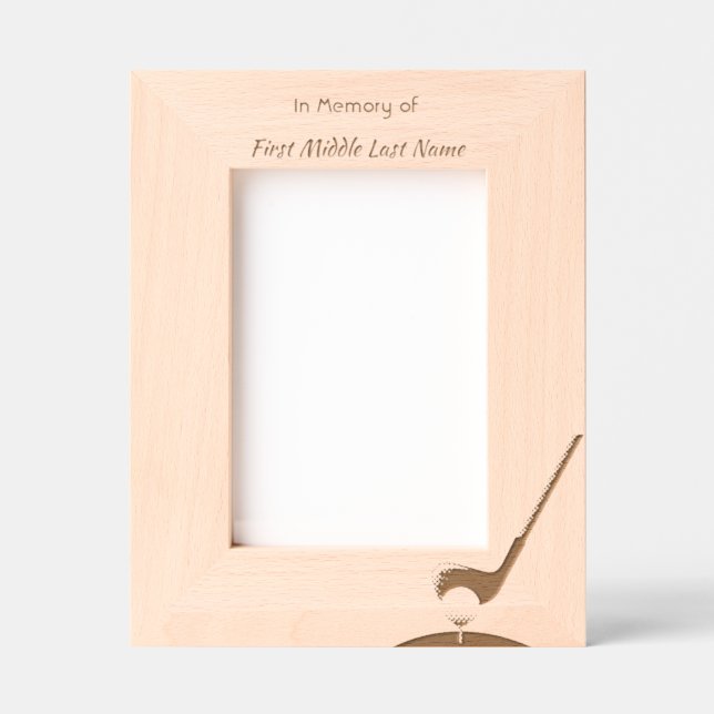 Memorial Foto Golfer Golfplatz Golfspielen Geätzte Rahmen (Vorderseite)