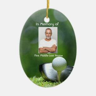 Memorial Foto Golfer Golfplatz Golfspielen Keramik Ornament