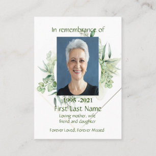 Memorial Foto Grün Blätter Botanische Grüne Bus Visitenkarte