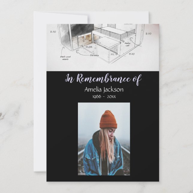 Memorial Foto laden Architekten ein Einladung (Vorderseite)