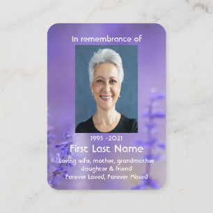 Memorial Foto Lavender Hummingbird Christlicher Bu Visitenkarte