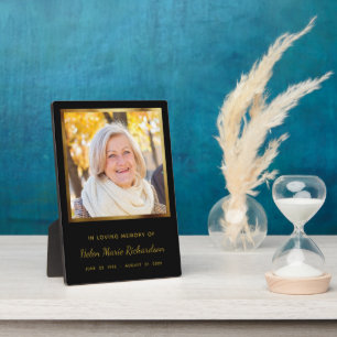 Memorial Foto Modern Elegante Gold Fotoplatte