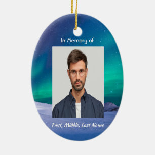 Memorial Foto Northern Lights Aurora Borealis Keramik Ornament