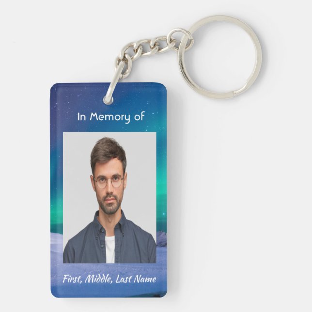 Memorial Foto Northern Lights Aurora Borealis Schlüsselanhänger (Rückseite)