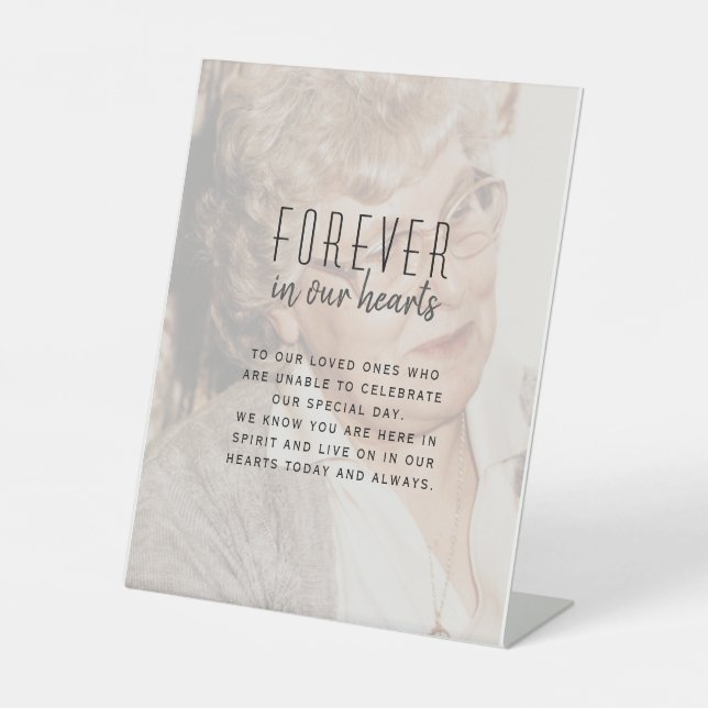 Memorial Foto Pedestal-Zeichen Sockelschild (Vorderseite)