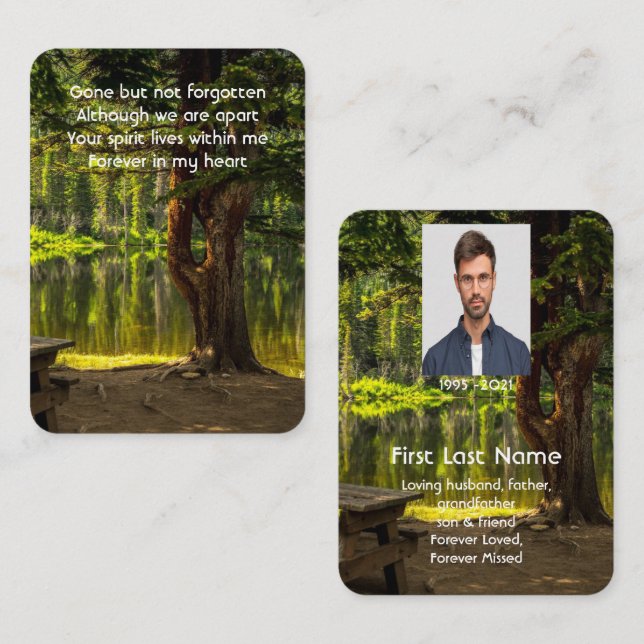 Memorial Foto Prachtspark Landschaftlicher See Cam Visitenkarte (Vorne/Hinten)