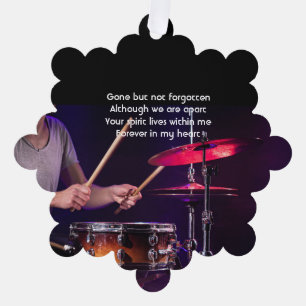Memorial Foto Prayer Drummer Band Ornament Karte