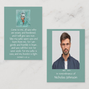 Memorial Foto Prayer Kingfisher Visitenkarte