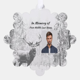 Memorial Foto Prayer Stag Deer Forest Winter Wild Ornament Karte