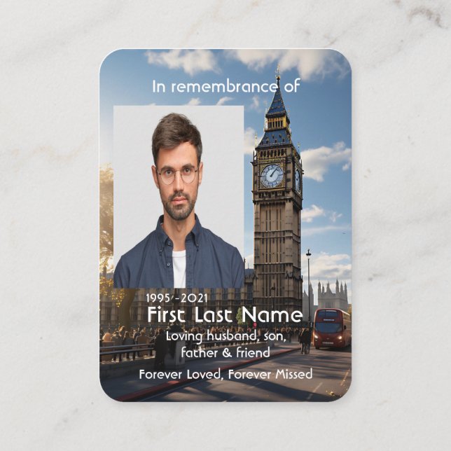 Memorial Foto Prayer Tower of London Großbritannie Visitenkarte (Rückseite)