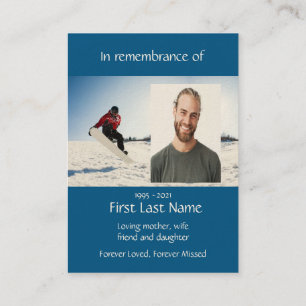 Memorial Foto Snowboarder Visitenkarte