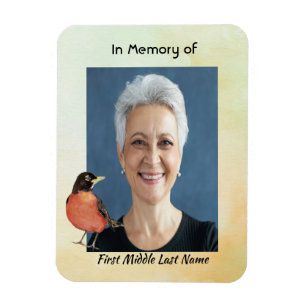 Memorial Foto Wasserfarben Robin Garden Bird Magnet