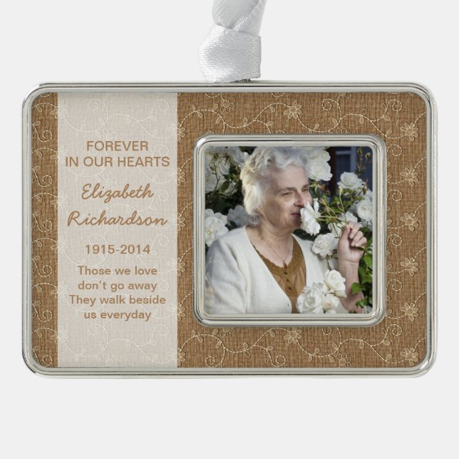 Memorial Foto Weihnachten Weihnachten Weihnachten  Rahmen-Ornament Silber (Vorderseite)