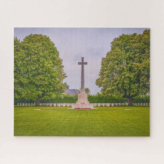 Memorial Friedhof Normandy Frankreich Puzzle (Horizontal)