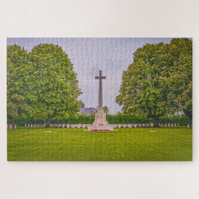 Memorial Friedhof Normandy Frankreich Puzzle (Horizontal)