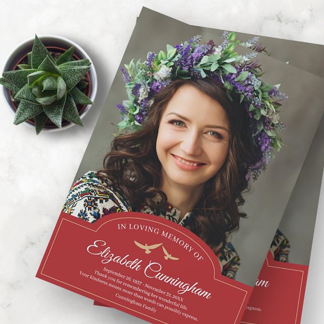 Memorial Funeral Monogram Classic Foto Dankeskarte (Von Creator hochgeladen)