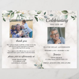 Memorial Funeral Order of Service Marble Programm