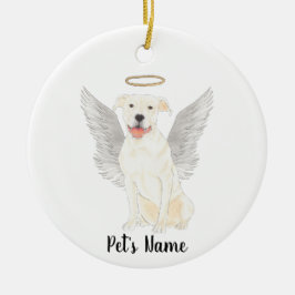Memorial für das Beileid "White Pitbull Staffy" Keramik Ornament