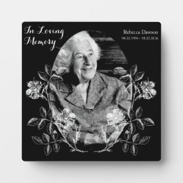 Memorial für das Vintage Blume-Foto des benutzerde Fotoplatte