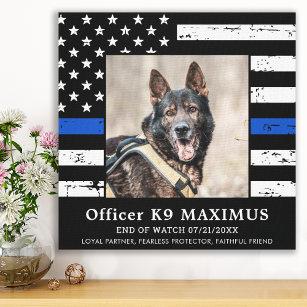 Memorial für den Polizeihund der Thin Blue Line K9 Leinwanddruck
