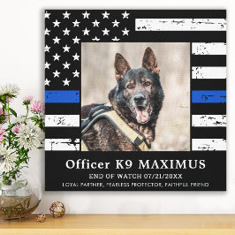 Memorial für den Polizeihund der Thin Blue Line K9 Leinwanddruck