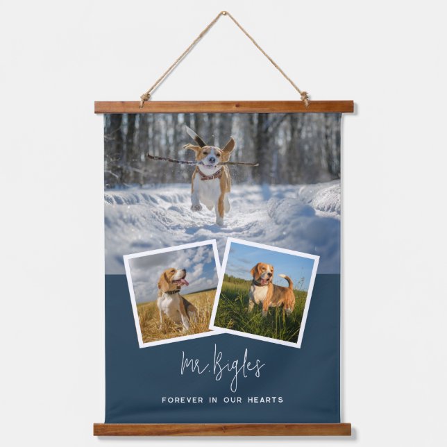 Memorial für Heimdogs 3 FotoCollage Wandteppich Mit Holzrahmen (Vorderseite)