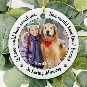 Memorial für Hunde mit benutzerdefiniertem 2-Foto  Keramik Ornament