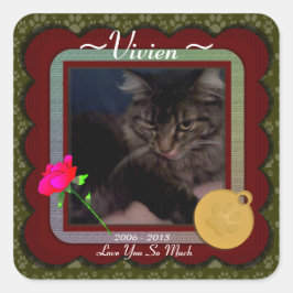 Memorial für individuell anpassbare Begleiter Quadratischer Aufkleber